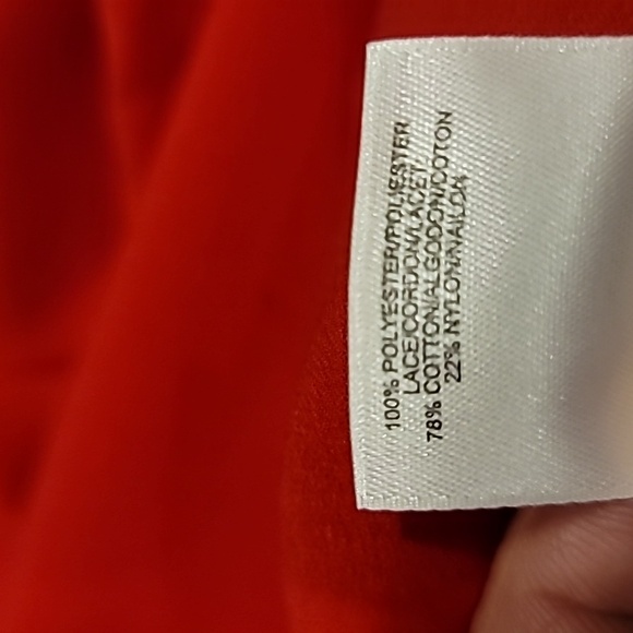 Jones Studio Lace Detail Pullover With Bell Sleeves Top Red 2X - Picture 12 of 12